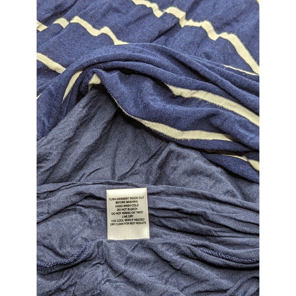 Altar'd State Womens Small Remember Me Navy Striped Dress Off the Shoulder Lined - Picture 6 of 6